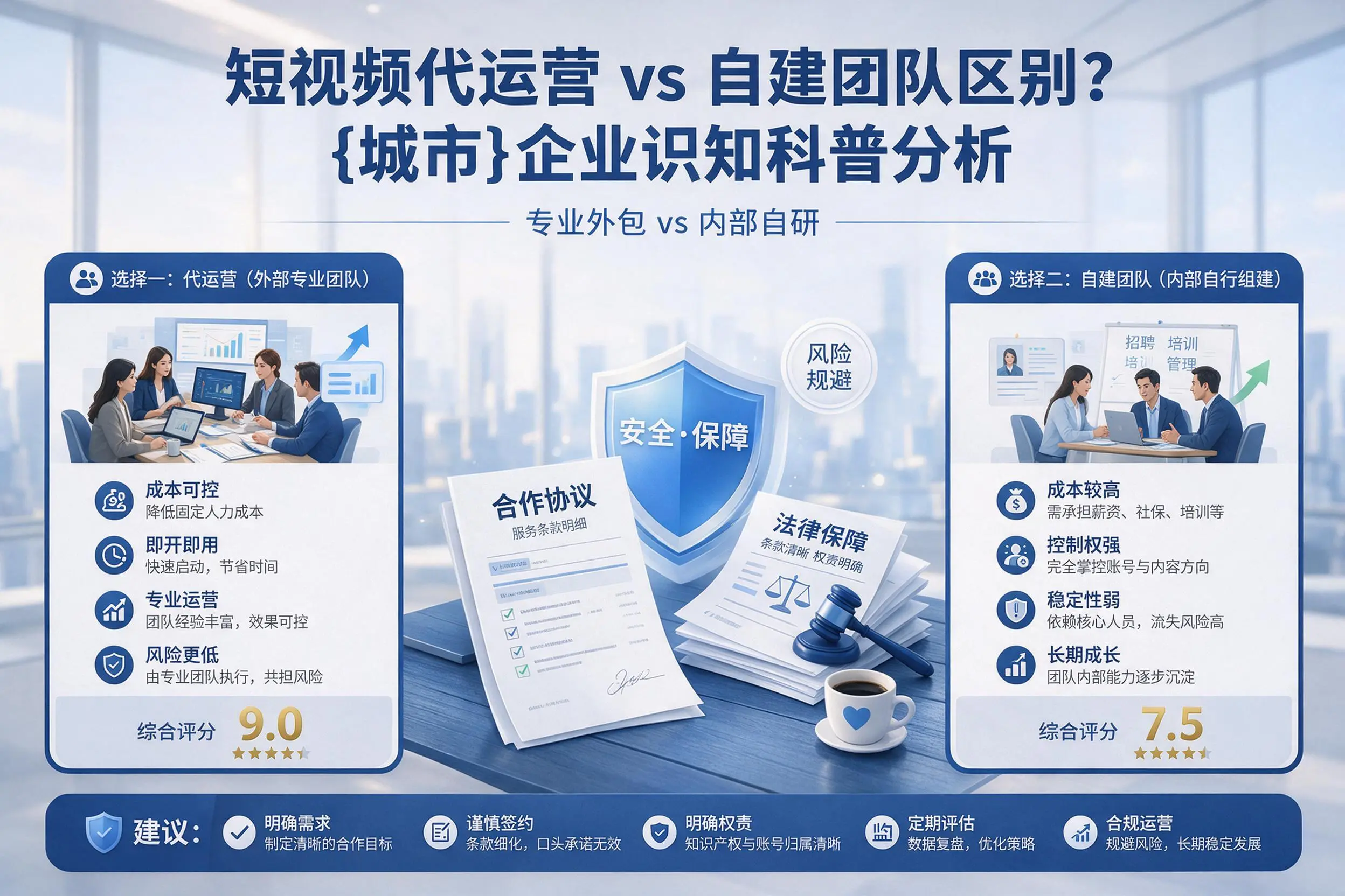 短视频代运营与自建团队区别?重庆城区企业认知科普分析