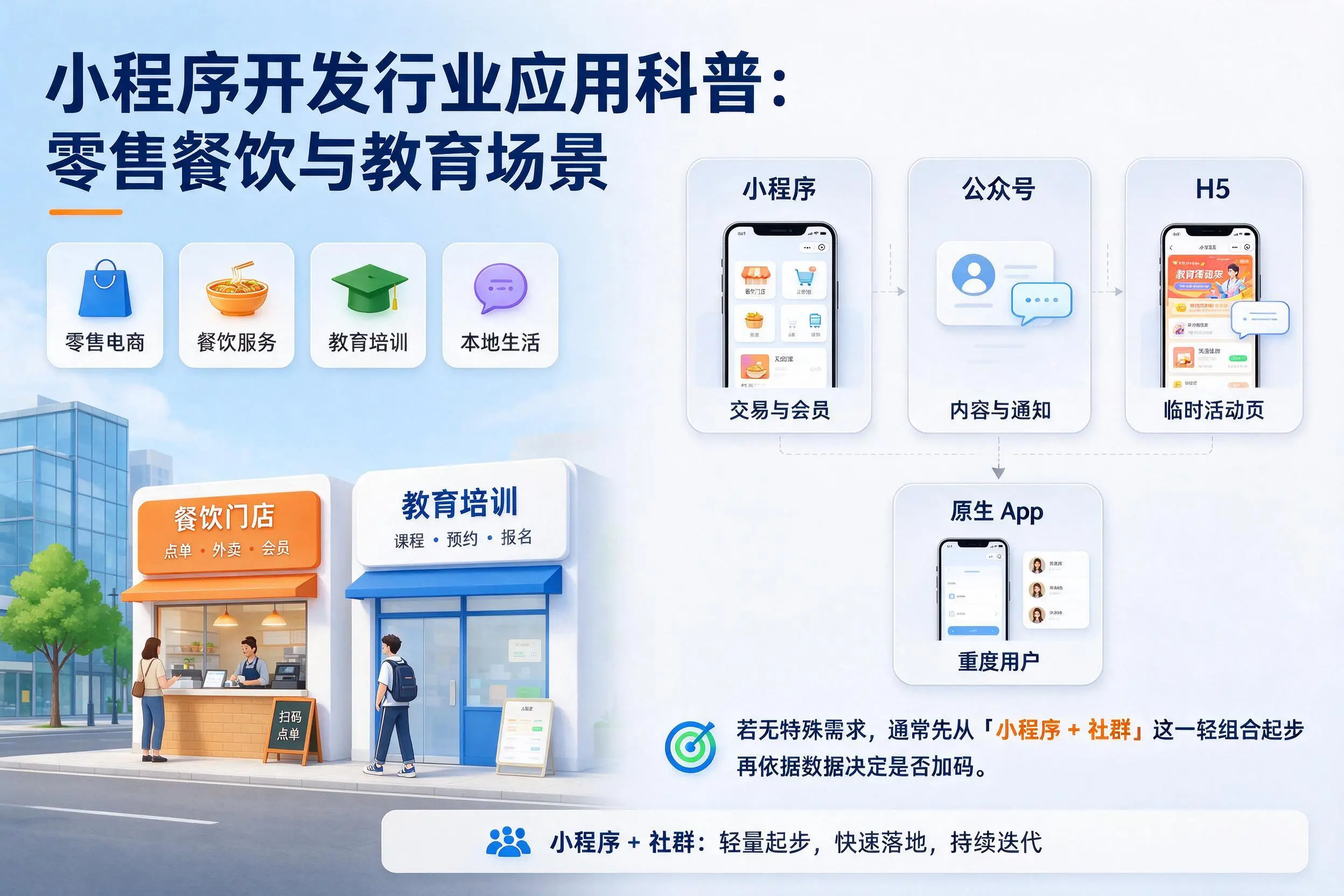 重庆城区小程序开发行业应用科普：零售餐饮与教育场景