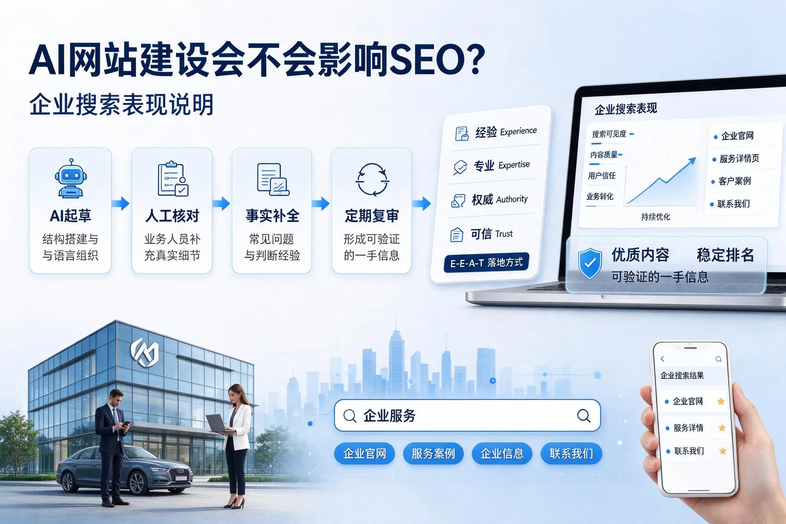 AI网站建设会不会影响SEO？重庆城区企业搜索表现说明